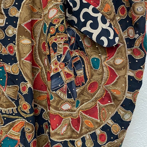 Kantha Bae Silk Butterfly Muu Black Gold Embroidery - New - Picture 4 of 5